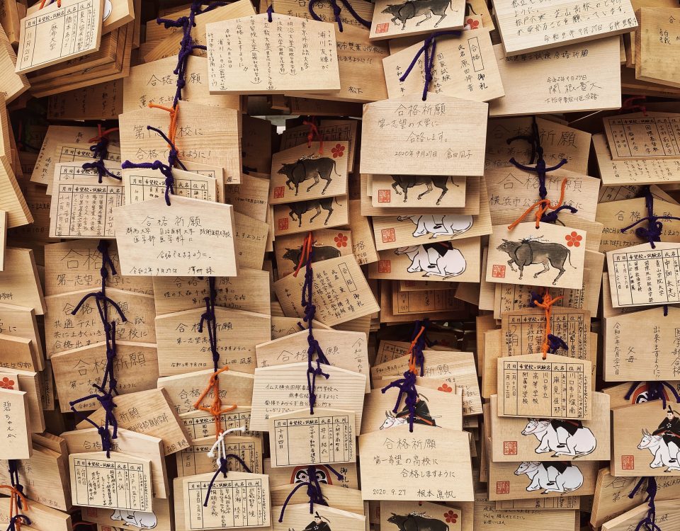 Photo by DLKR on Unsplash. In Japan, Shinto and Buddhist worshippers write wishes on small wooden plaques, called Ema, and hang them for the spirits to receive.